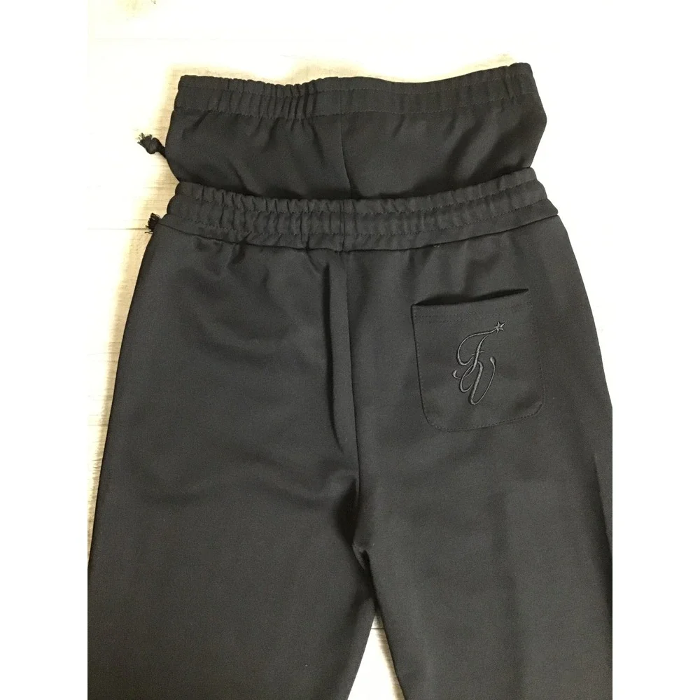 Forum Vondu Black American Harajuku Loose‎ Double Waist Sweatpants Size L NWOT